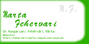 marta fehervari business card